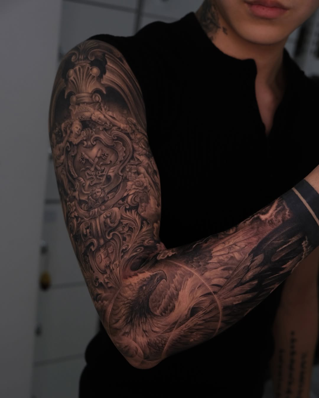 Tattoo by @gisoo.tat β realism, black_and_grey