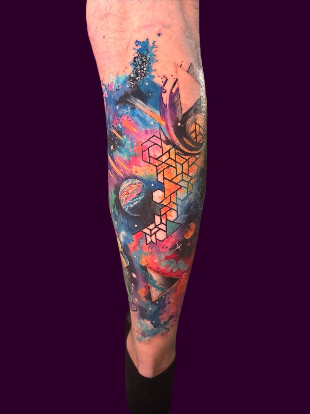 Tattoo by @graphicward — geometric, watercolor