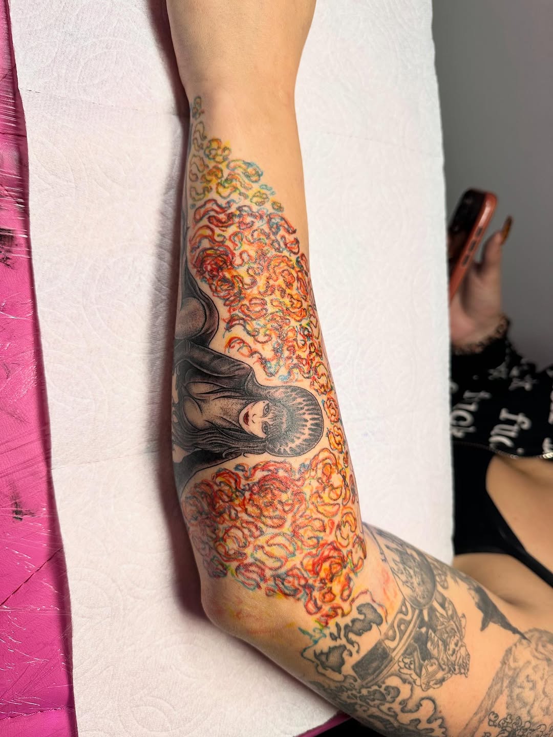 Tattoo by @madonna_the_slut — black_and_grey, trash_polka