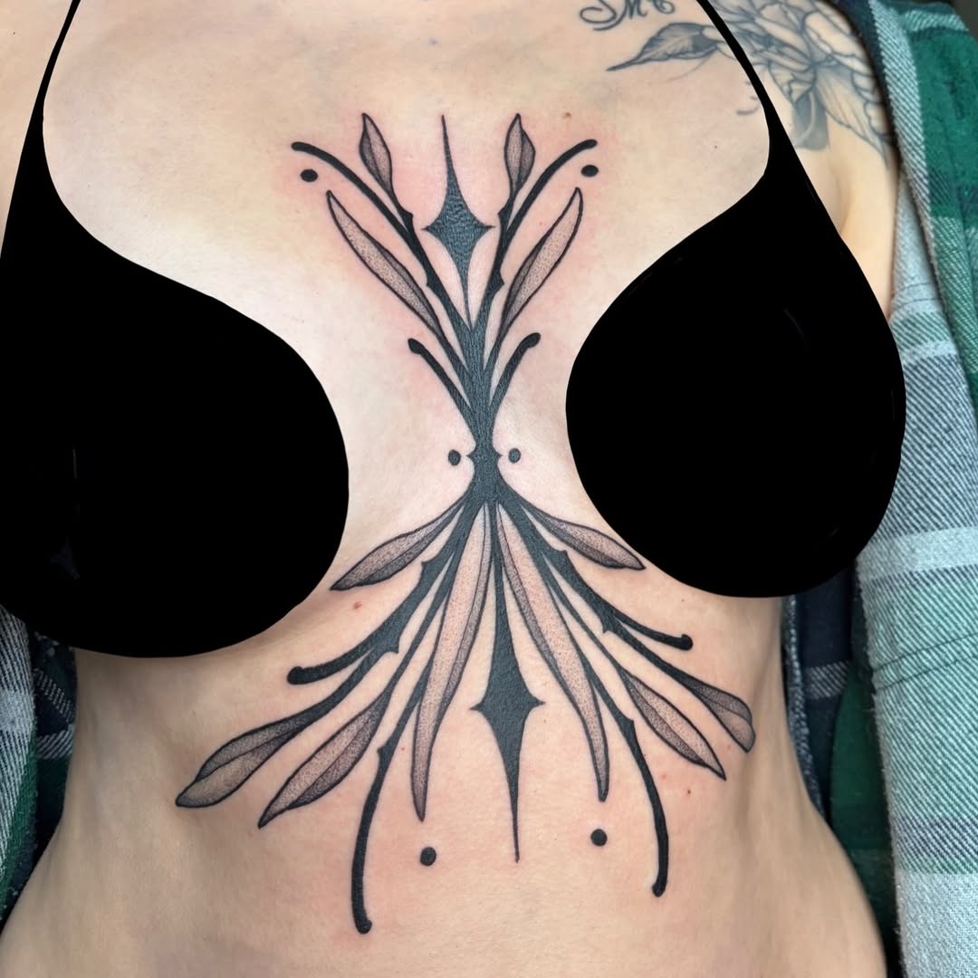 Tattoo by @snewbietattoos — dotwork, ornamental