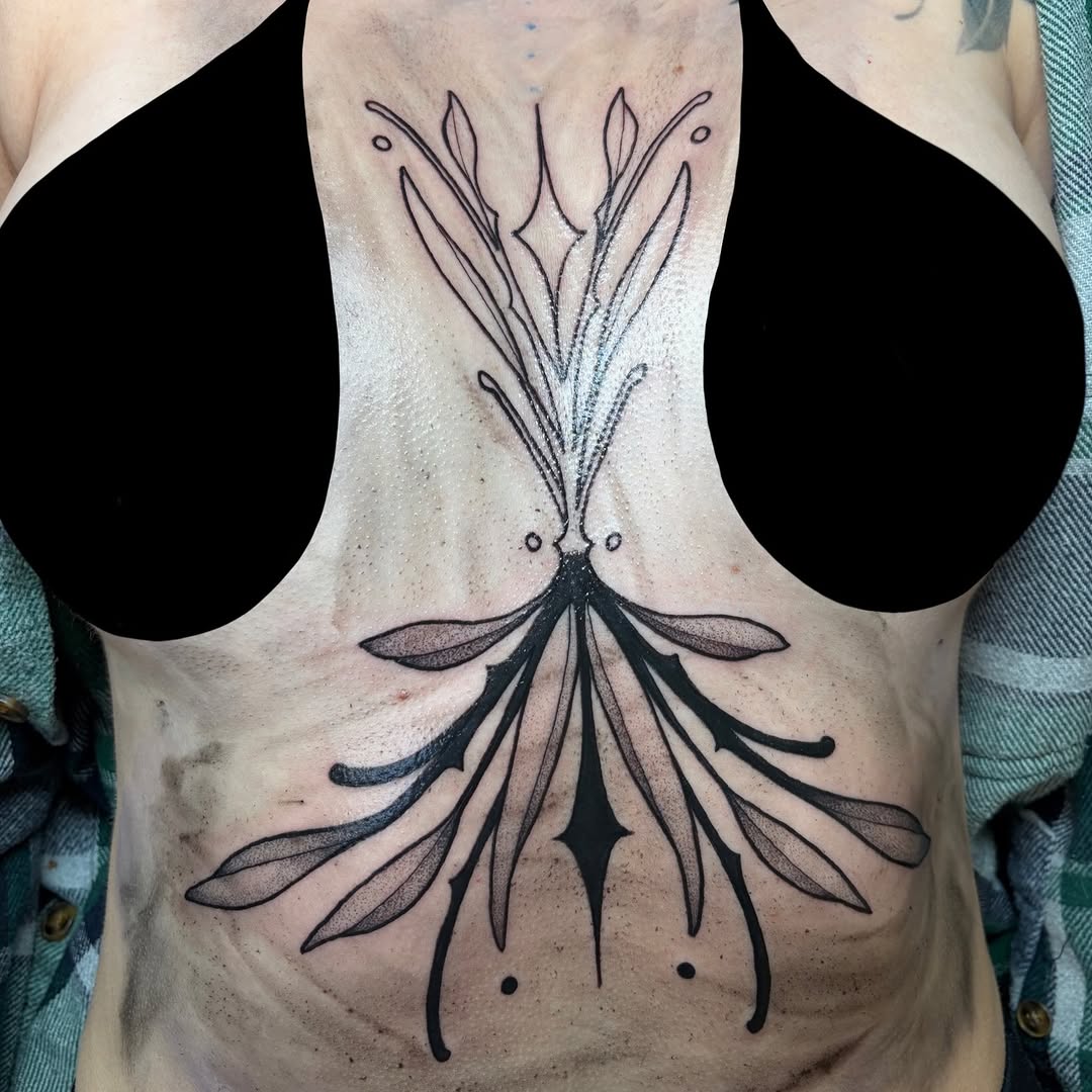 Tattoo by @snewbietattoos — dotwork, ornamental