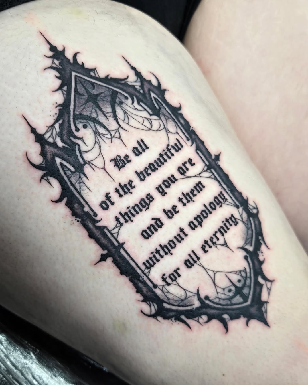 Tattoo by @heathen_tattooer โ lettering_script, blackwork