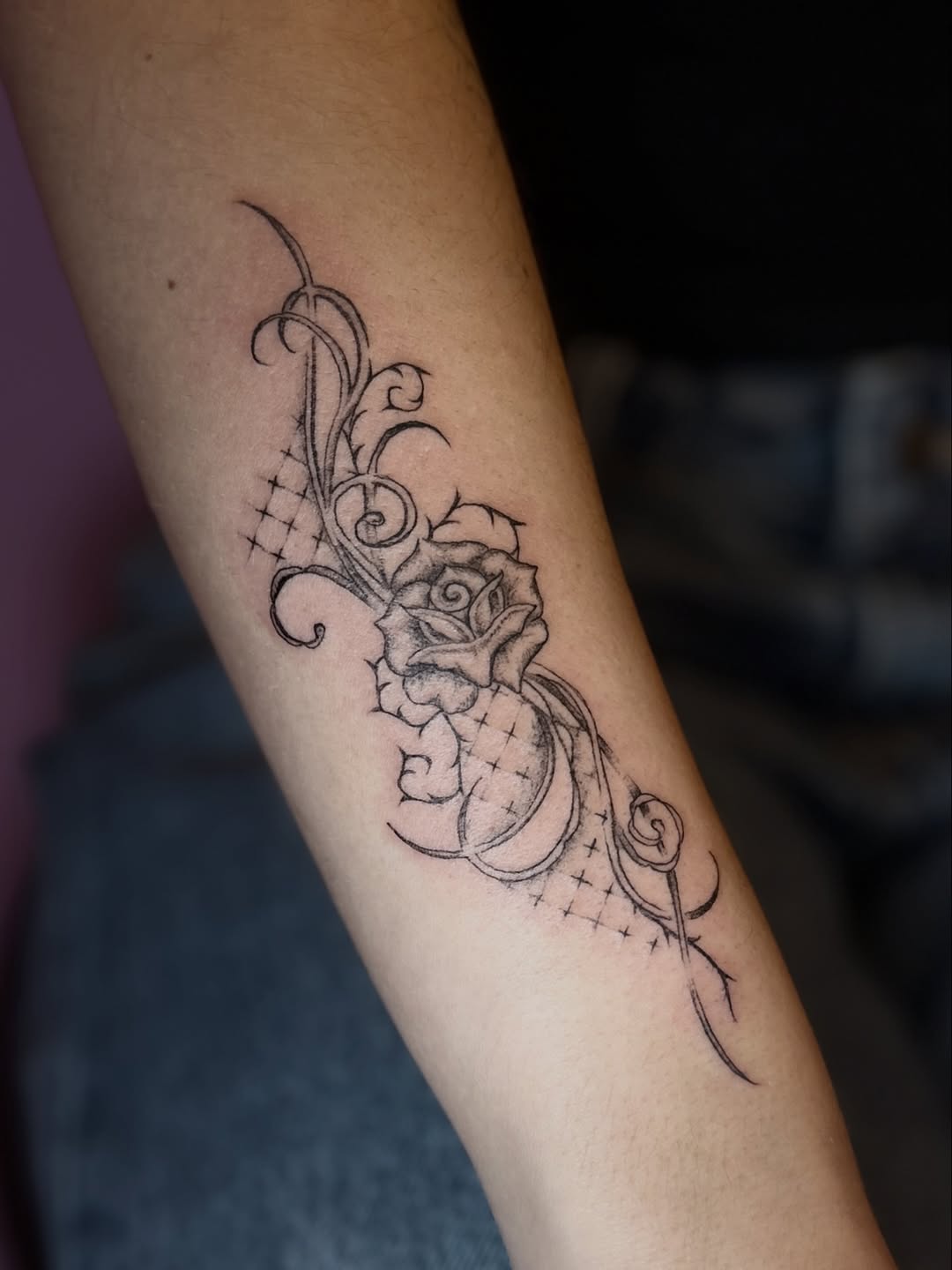 Tattoo by @maddacide — black_and_grey