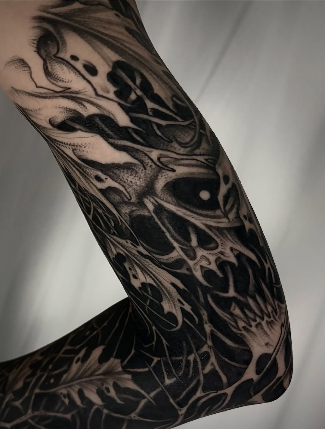 Tattoo by @corn.on.the.jacob — blackwork, dark_realism