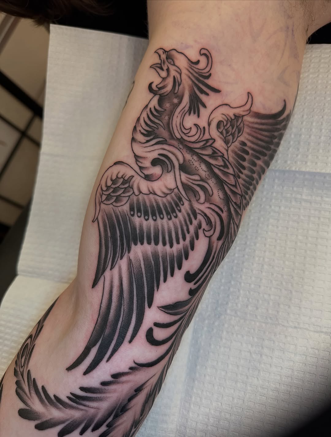 Tattoo by @alpine_ink_ — black_and_grey, realism