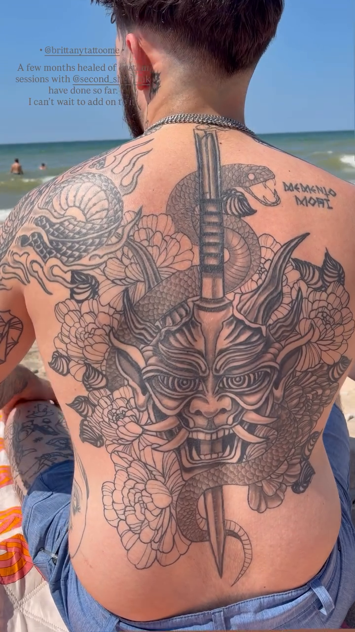 Tattoo by @brittanytattoome — japanese_irezumi, black_and_grey