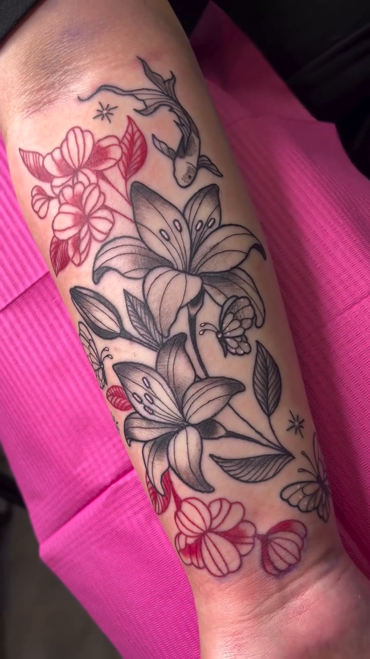 Tattoo by @lovefooltattoos — illustrative, black_and_grey