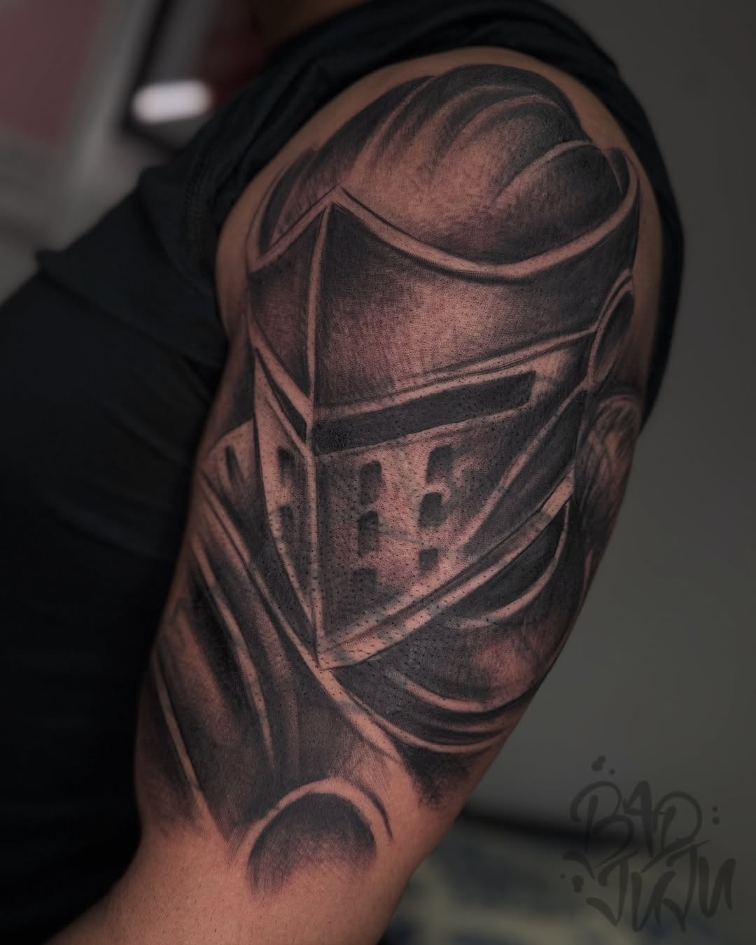 Tattoo by @badjujutattoo β realism, black_and_grey