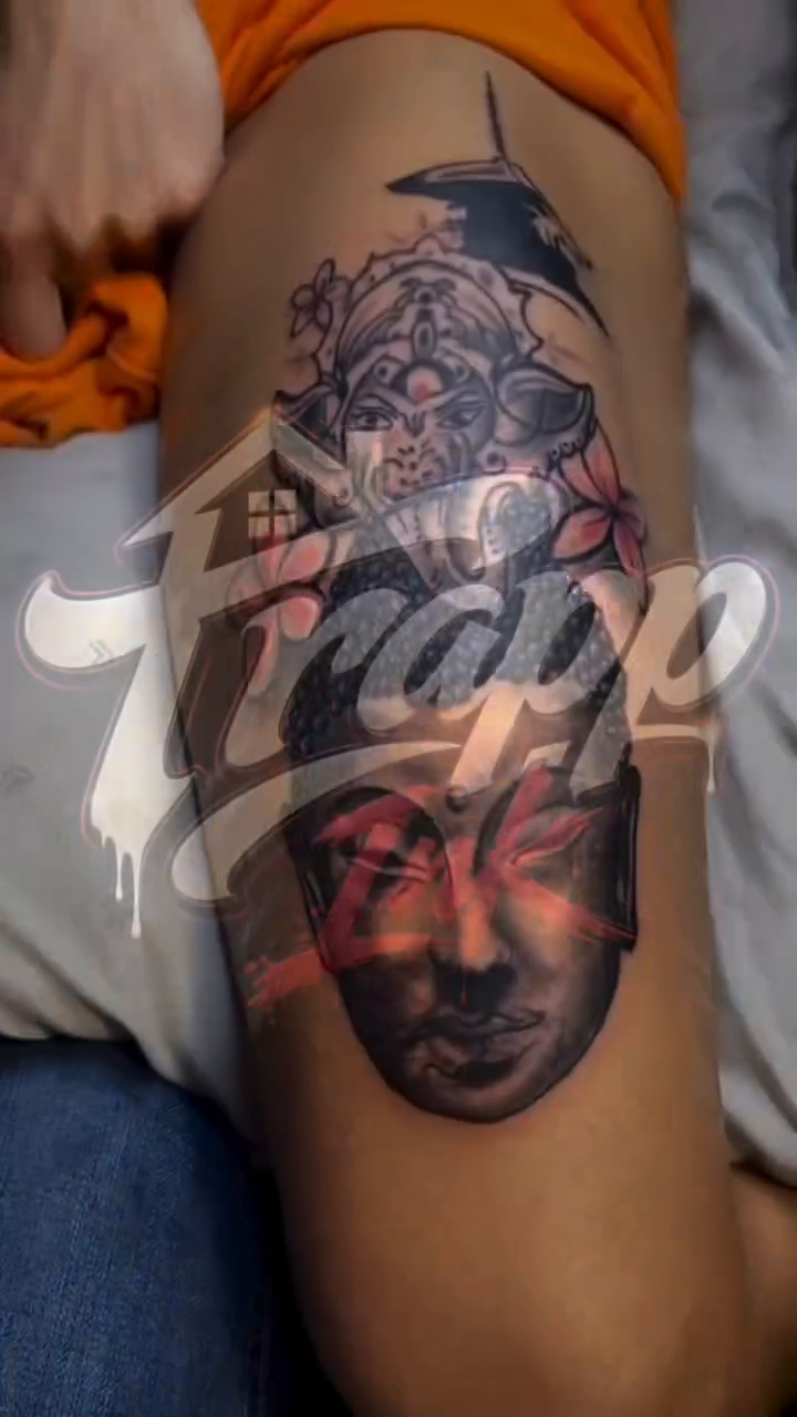 Tattoo by @trappinkatl — black_and_grey, realism