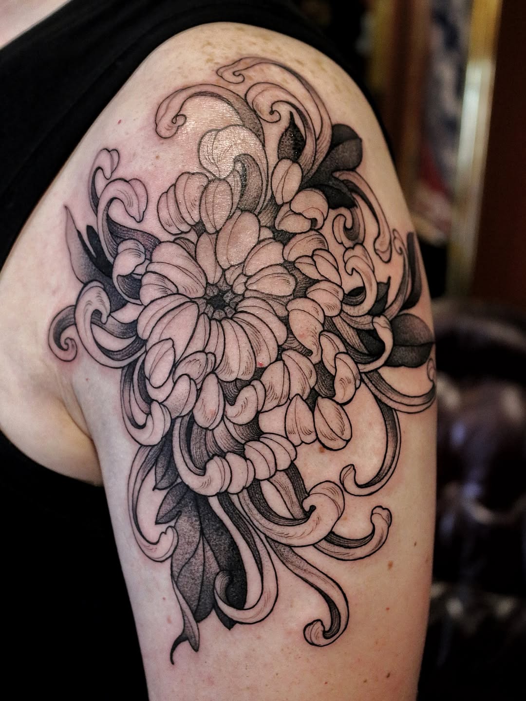 Tattoo by @summerbee_tattoo — japanese_irezumi, black_and_grey