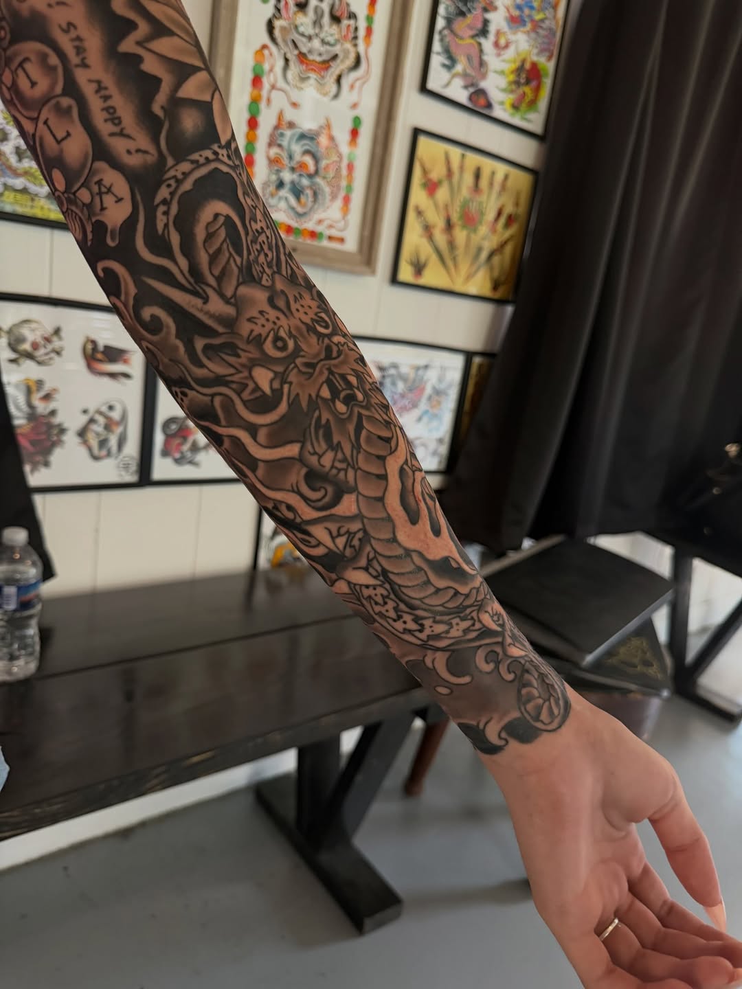 Tattoo by @stephen.reaves.92 — japanese_irezumi, black_and_grey