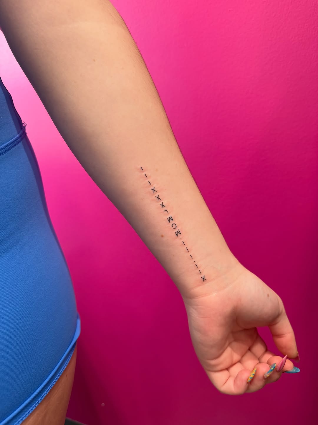 Tattoo by @pinkhousetattoo — lettering_script, fine_line