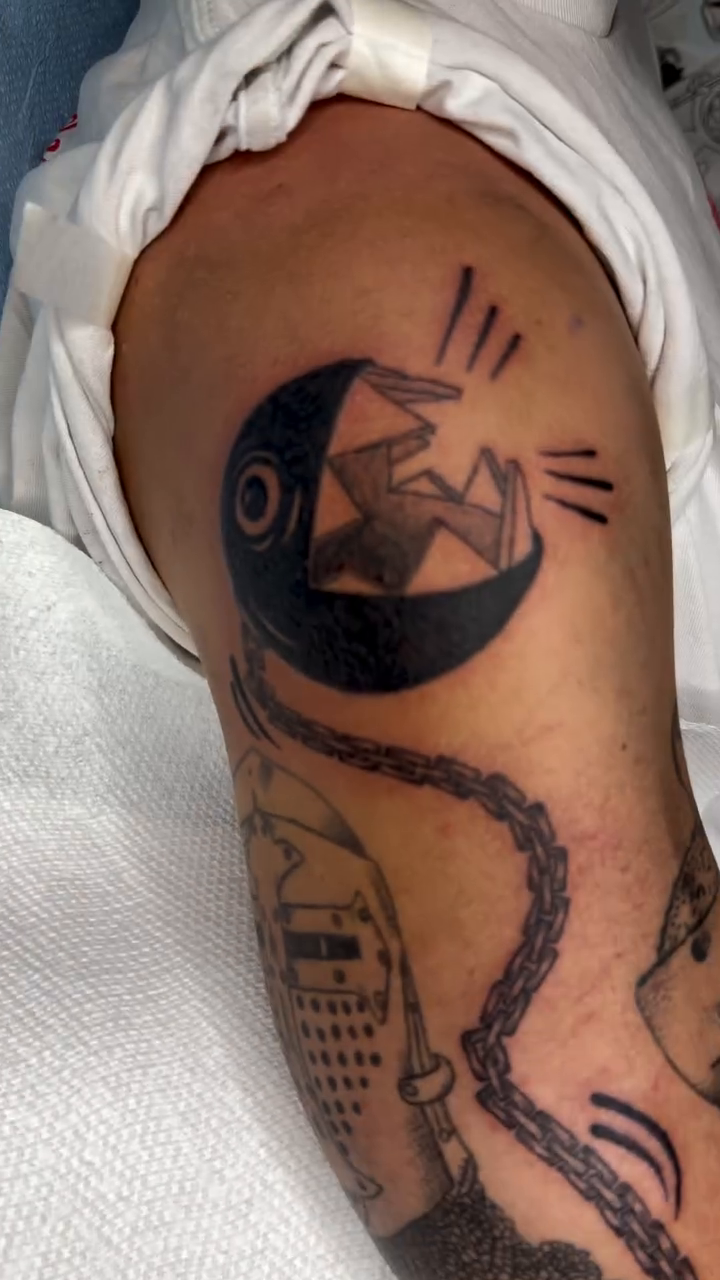 Tattoo by @luckywitchtattoo — black_and_grey