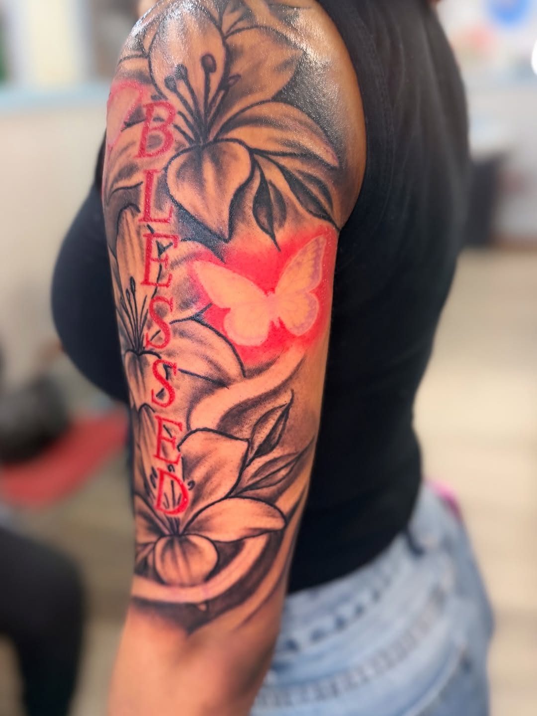 Tattoo by @inkbyjaee — black_and_grey, lettering_script