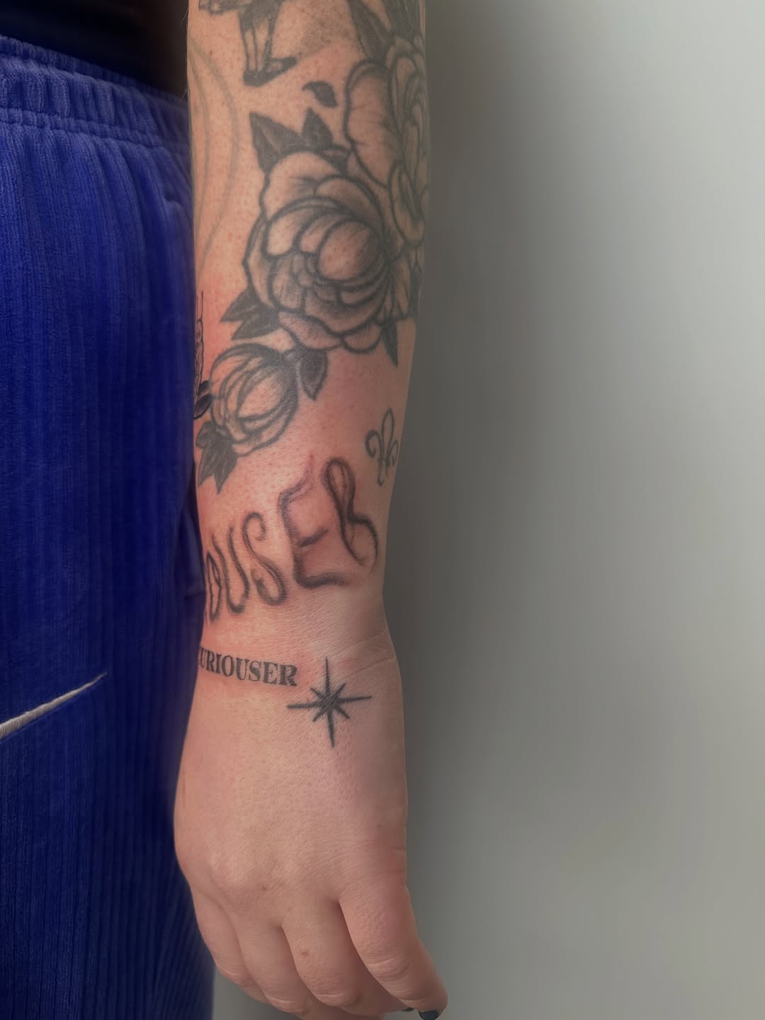 Tattoo by @nimimatattoo — black_and_grey, lettering_script
