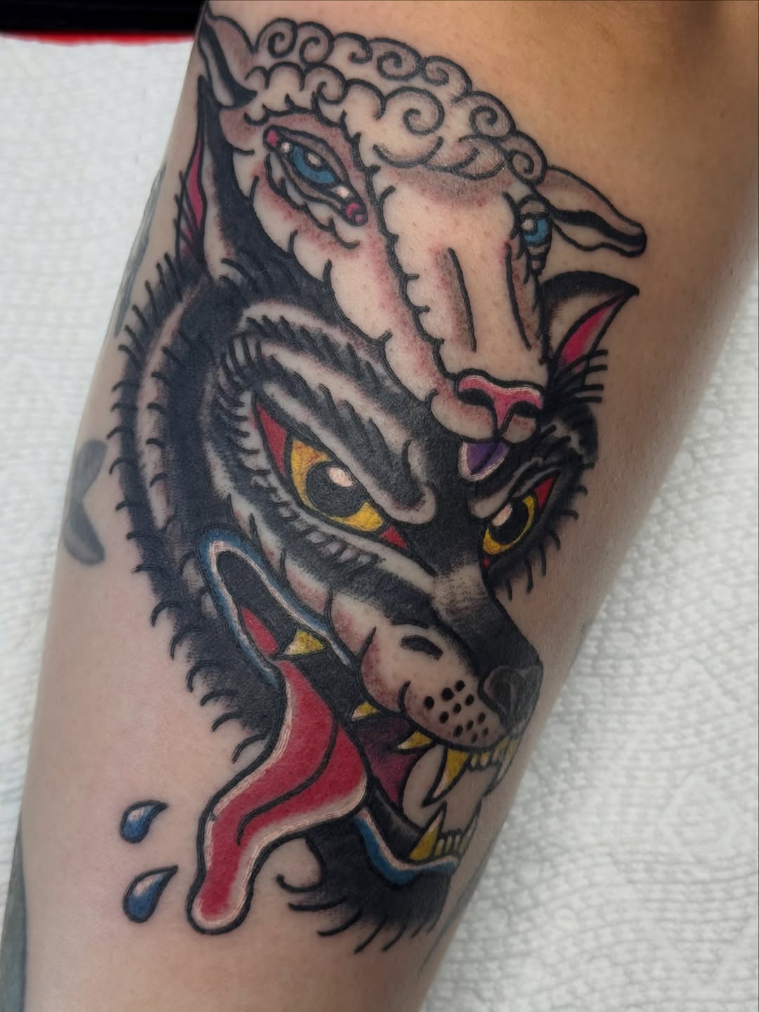 Tattoo by @scorpio.memento — american_traditional, illustrative