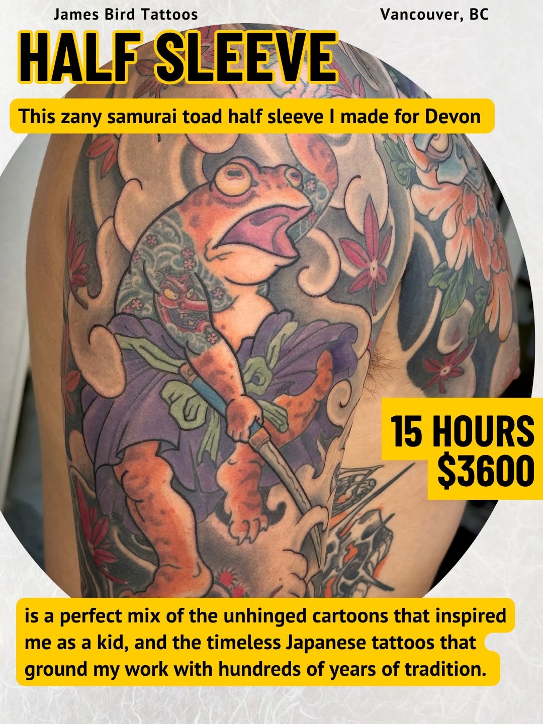 Tattoo by @jamesbirdtattoos — japanese_irezumi, new_school