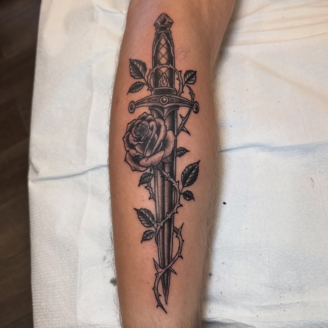 Tattoo by @dpatricktattoo — black_and_grey, realism