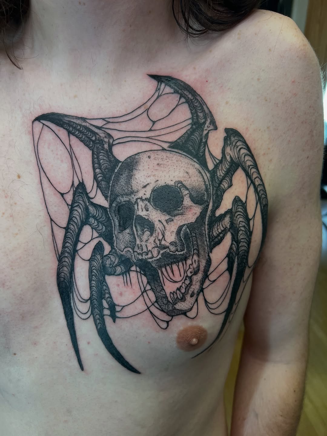 Tattoo by @killgore.ink — blackwork, illustrative