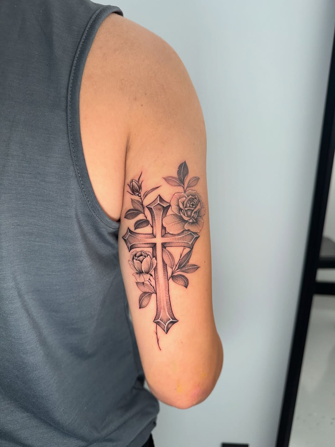Tattoo by @monicas_tattoos — black_and_grey, realism