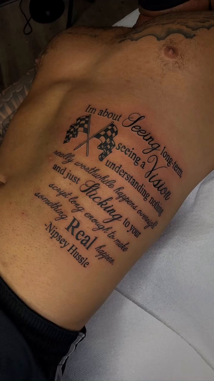 Tattoo by @inkbydes — lettering_script, illustrative