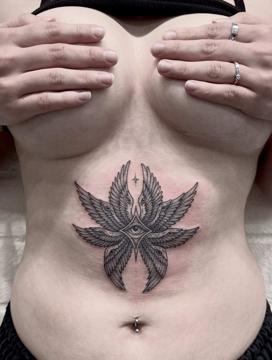 Tattoo by @shakuto_tattoos — black_and_grey, geometric