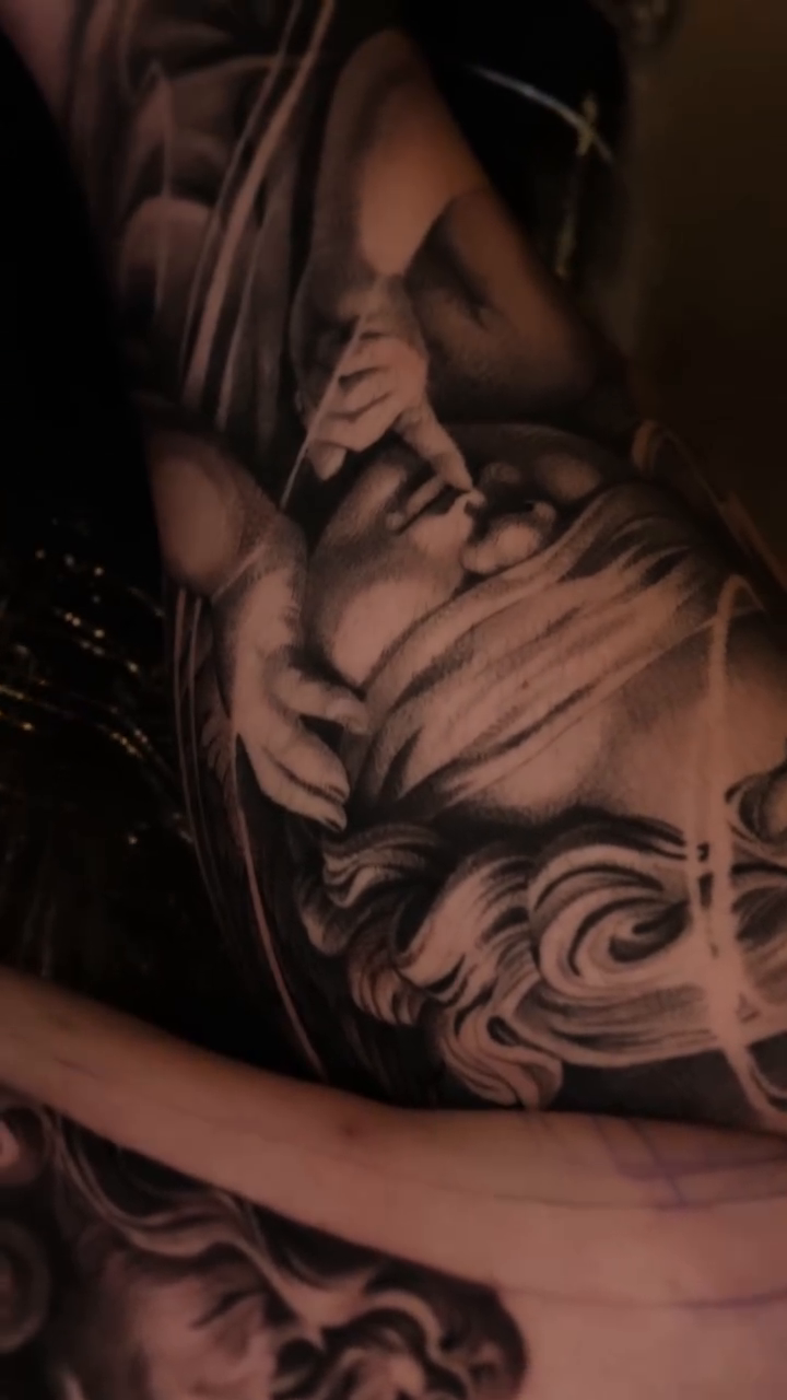 Tattoo by @anabananaink — black_and_grey, realism