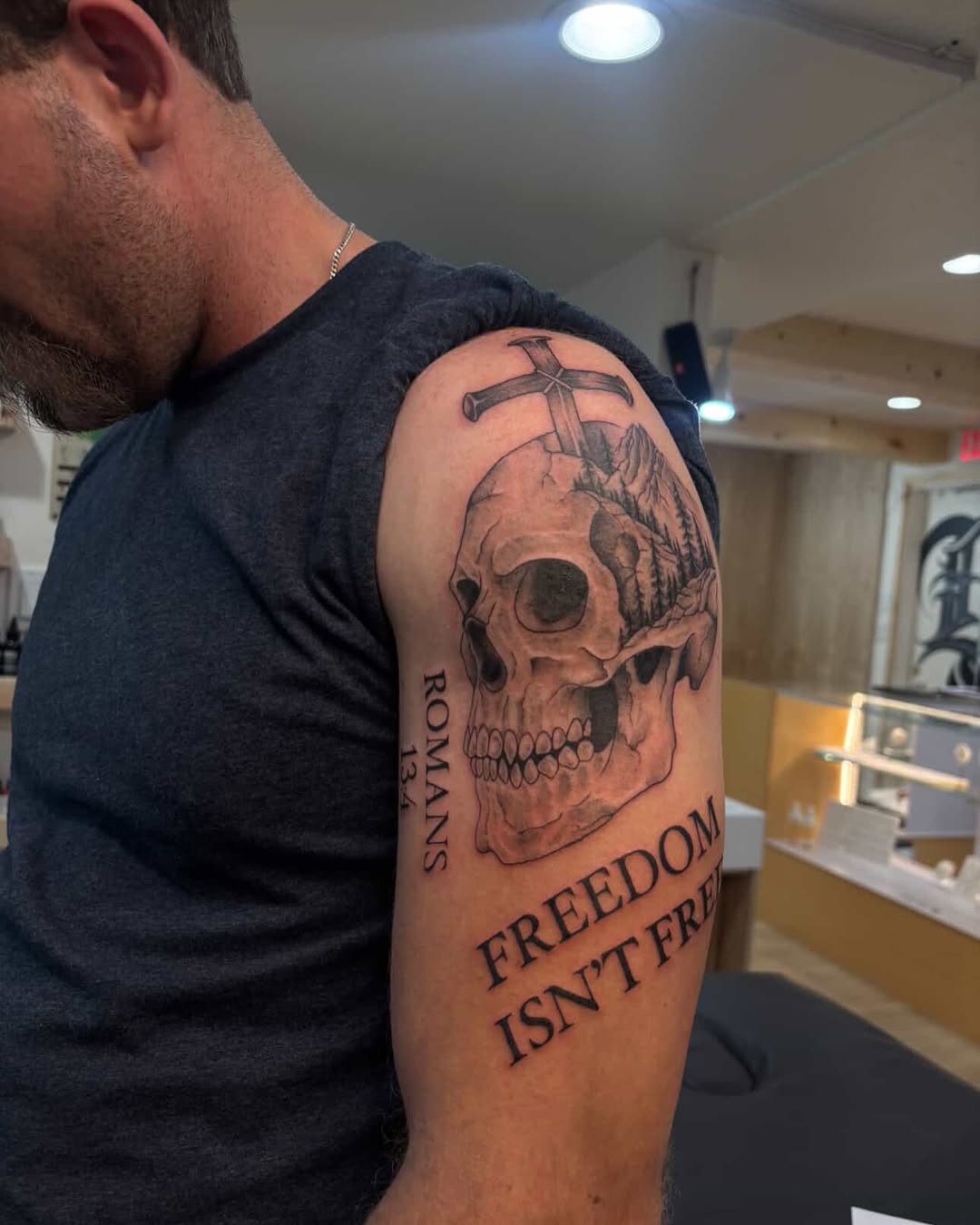 Tattoo by @art.shayyssmith — realism, lettering_script