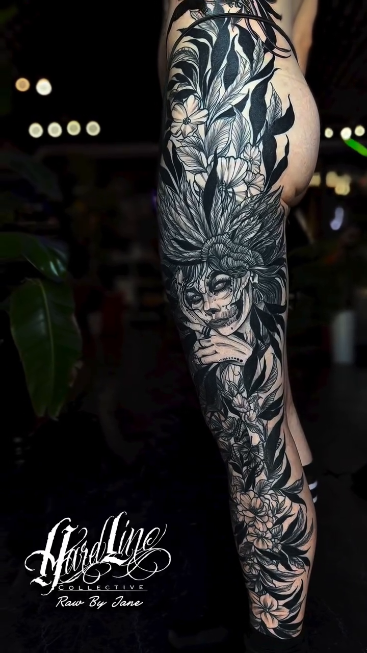 Tattoo by @rawbyjane — black_and_grey