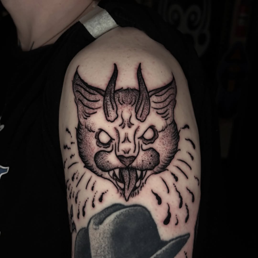 Tattoo by @the.sprouler — black_and_grey, dotwork