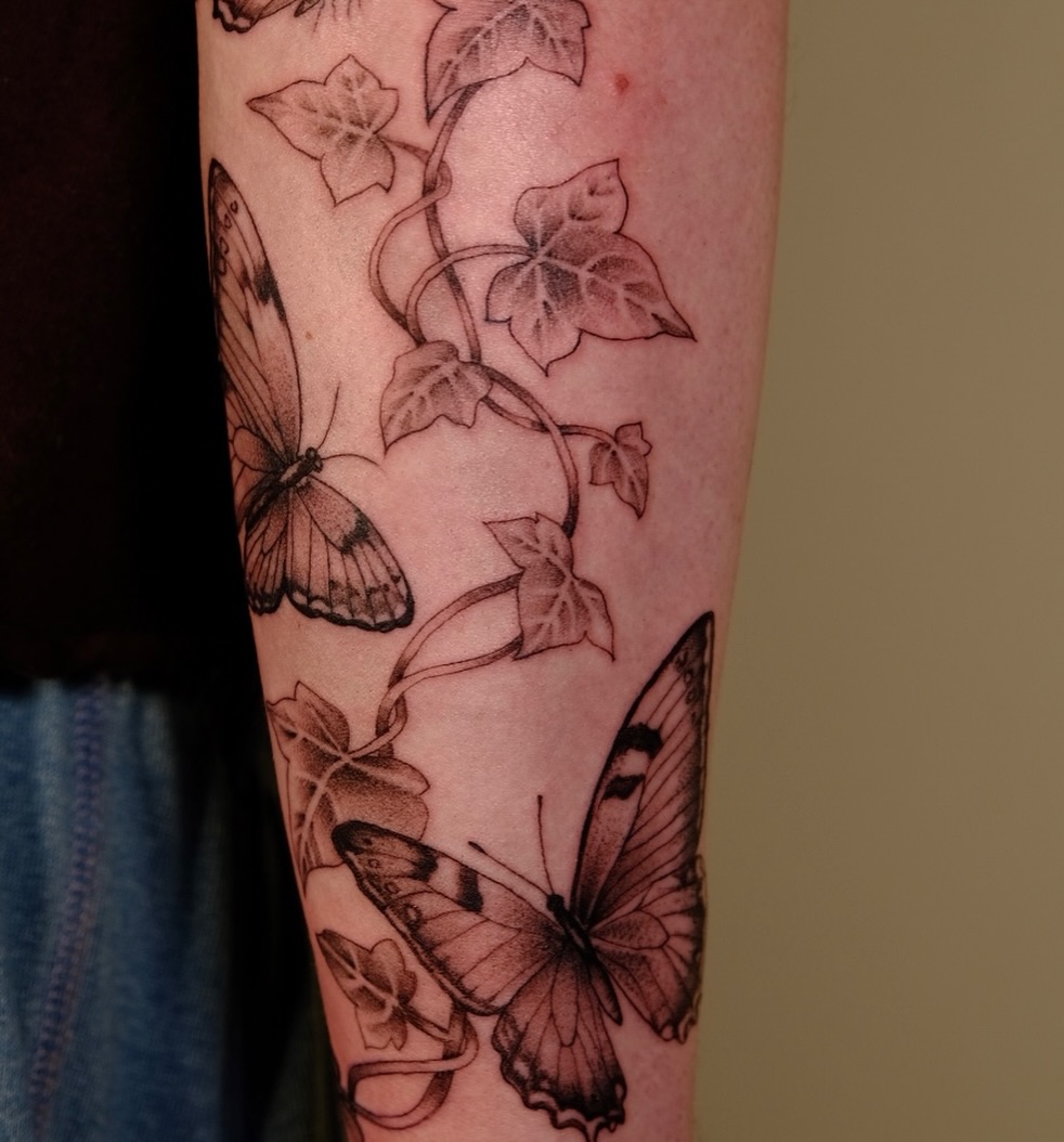 Tattoo by @slowhandstattoo — black_and_grey