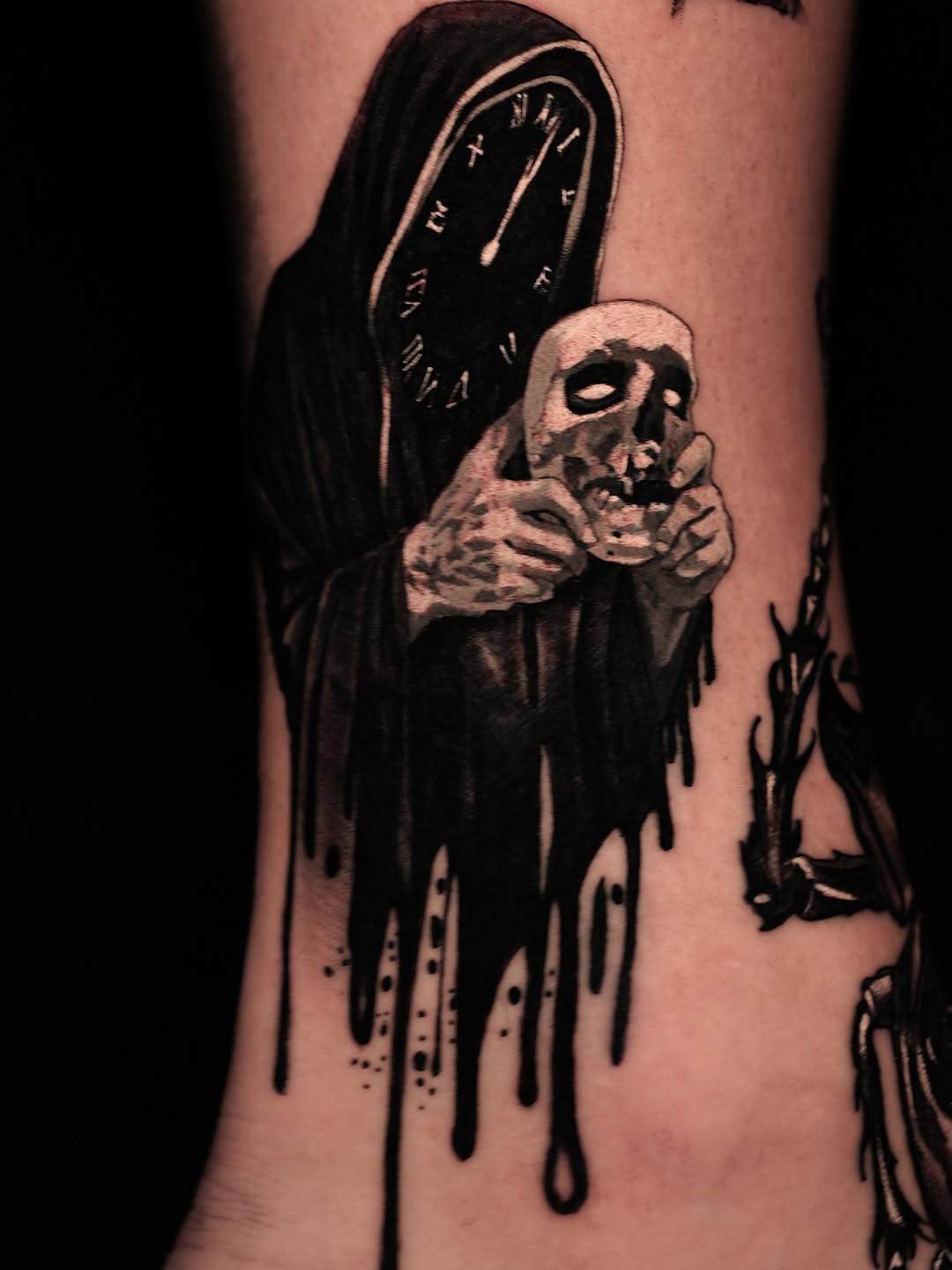 Tattoo by @_hello_vas โ dark_realism, blackwork