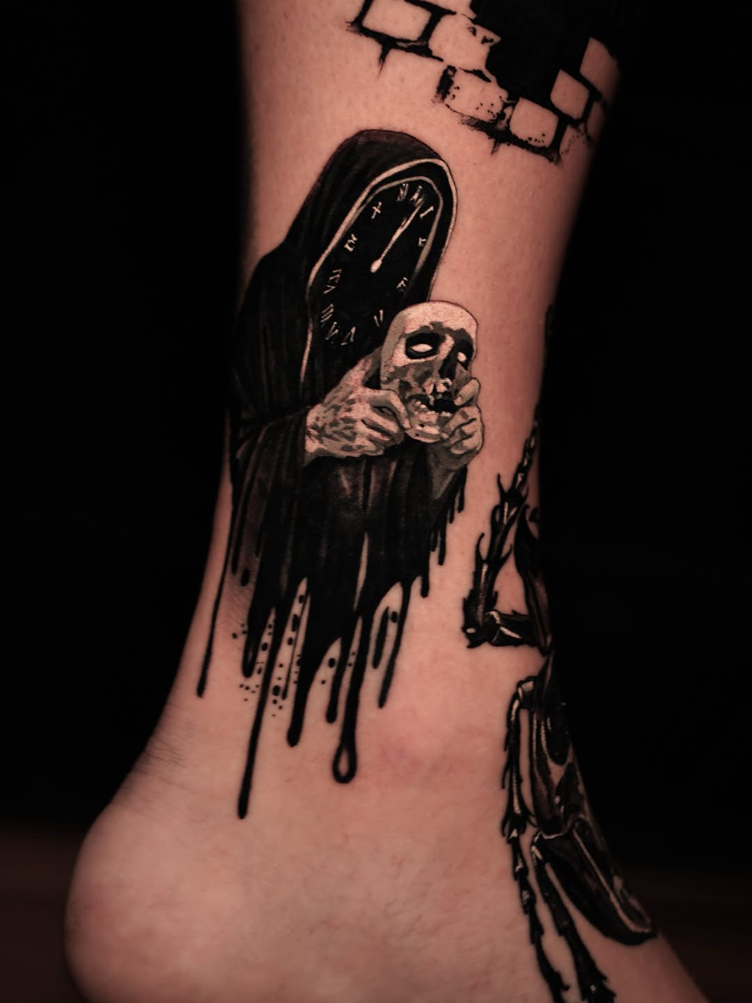 Tattoo by @_hello_vas โ dark_realism, blackwork