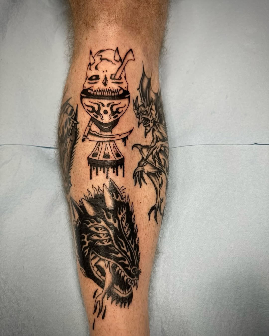 Tattoo by @rorysboring โ blackwork, illustrative