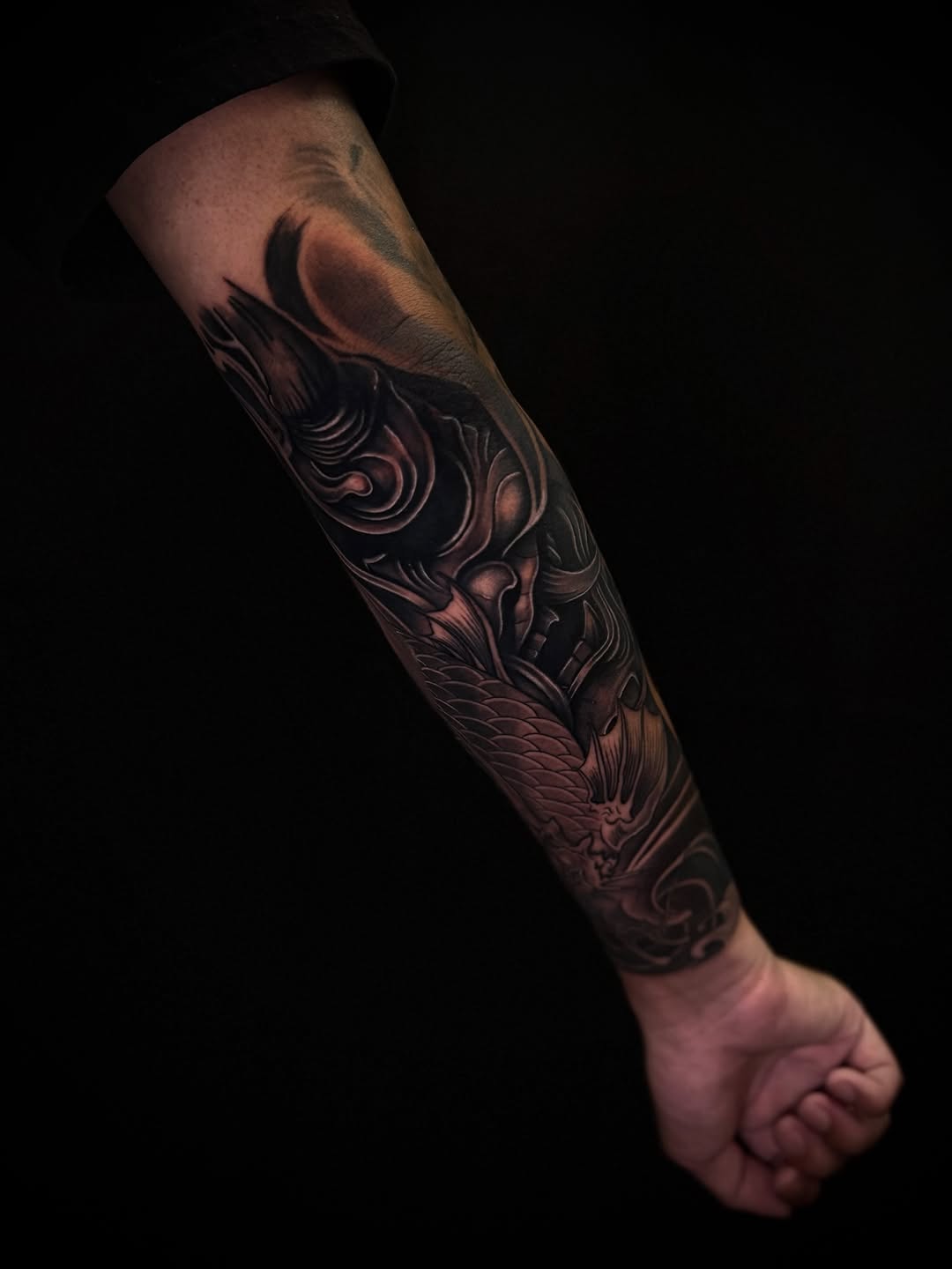 Tattoo by @kyle.inkz โ japanese_irezumi, black_and_grey