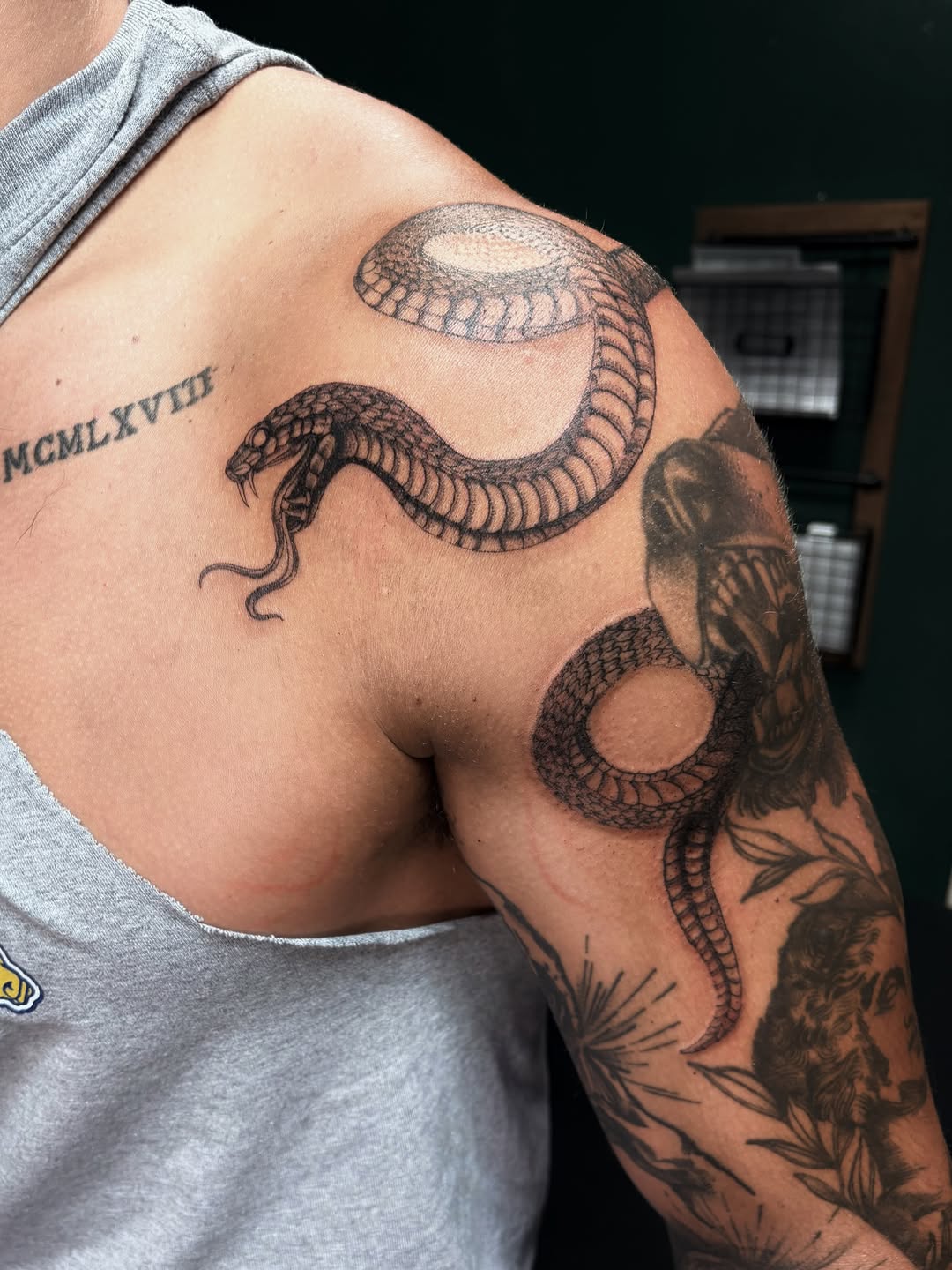 Tattoo by @sassafrastats — black_and_grey, realism
