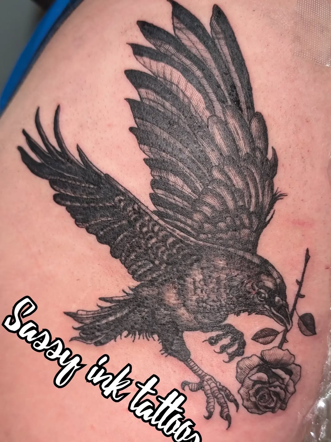 Tattoo by @sassyinktattoos — black_and_grey, illustrative
