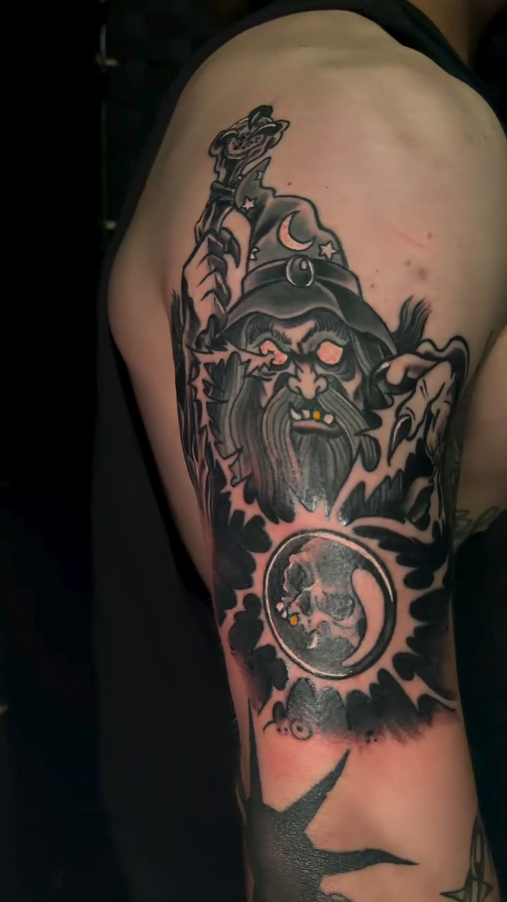 Tattoo by @greenkodi — black_and_grey, realism