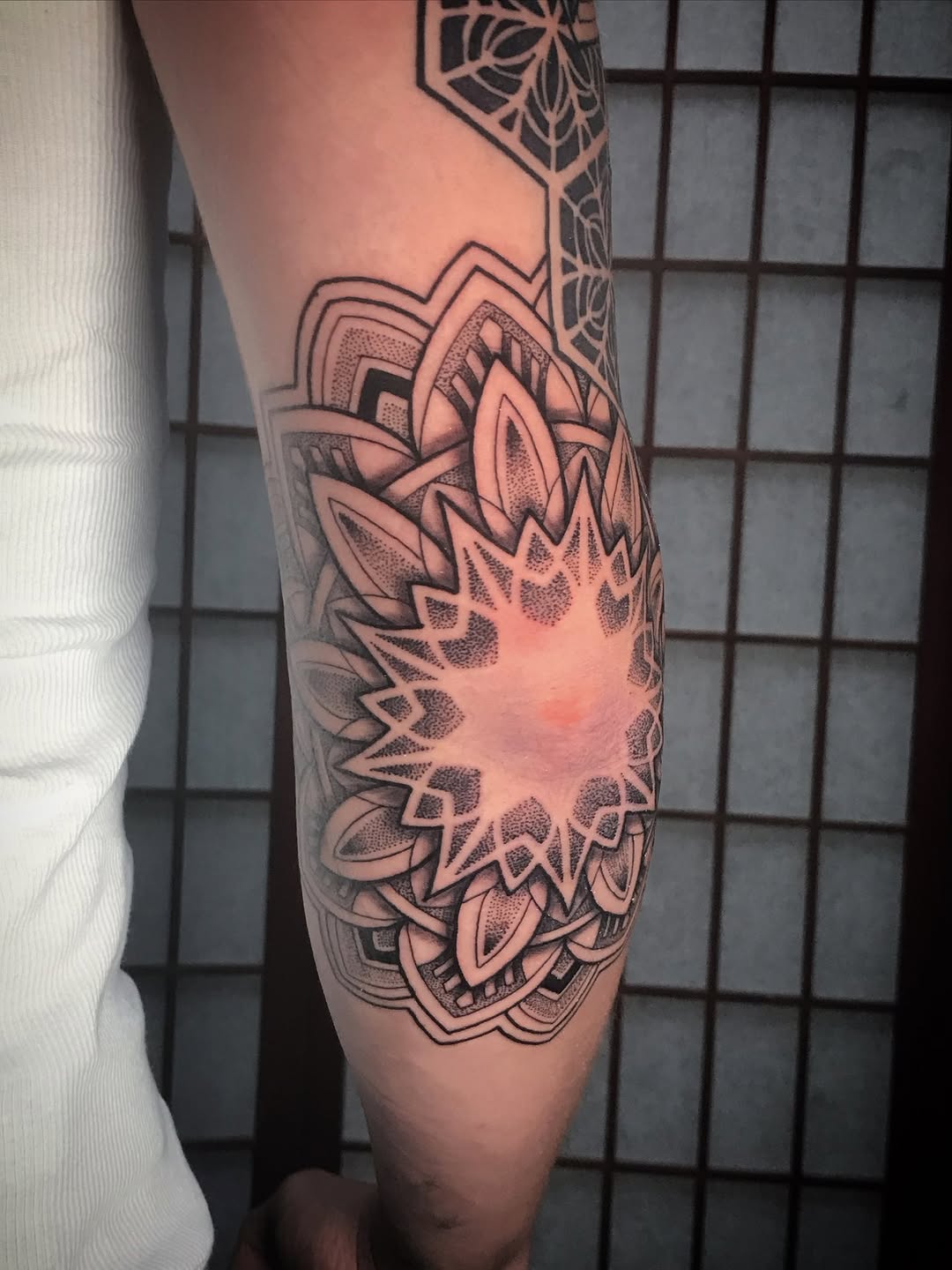 Tattoo by @beatboxtattoos — geometric, dotwork