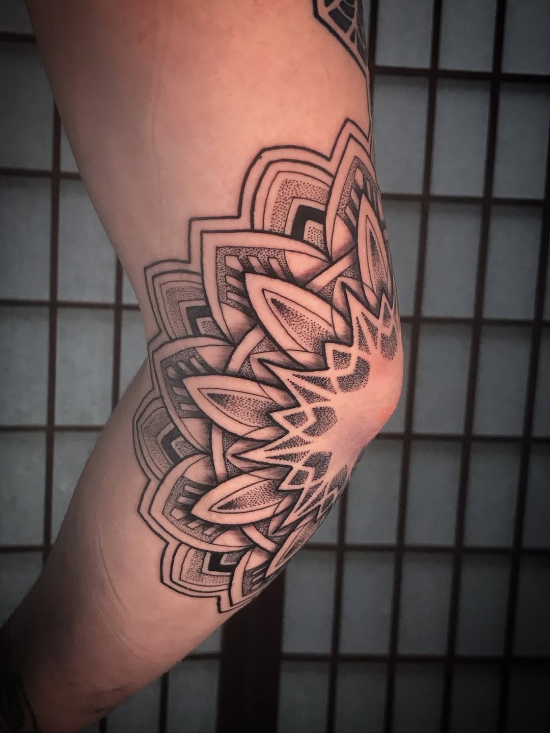 Tattoo by @beatboxtattoos — geometric, dotwork