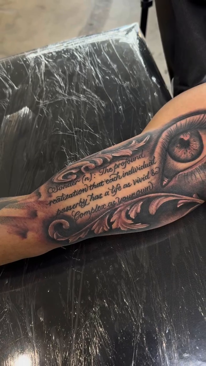 Tattoo by @samg_tat2s — black_and_grey, lettering_script