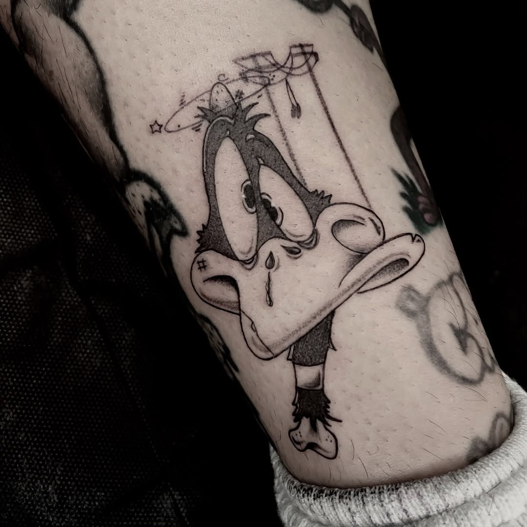 Tattoo by @sillylittleduck β new_school, black_and_grey