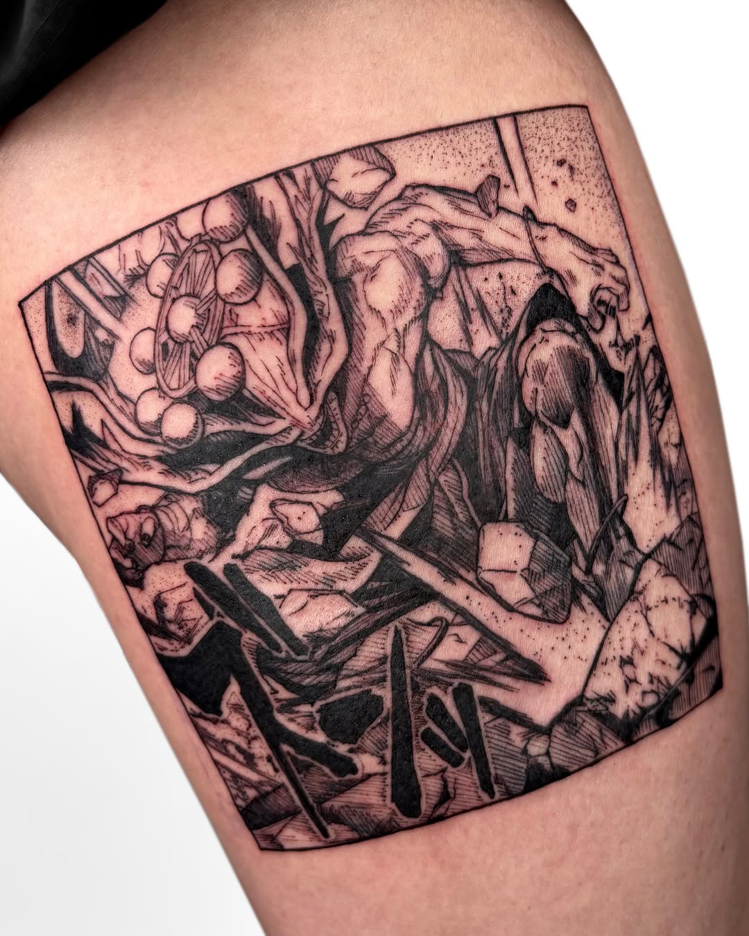 Tattoo by @ryu.inkz โ blackwork, illustrative