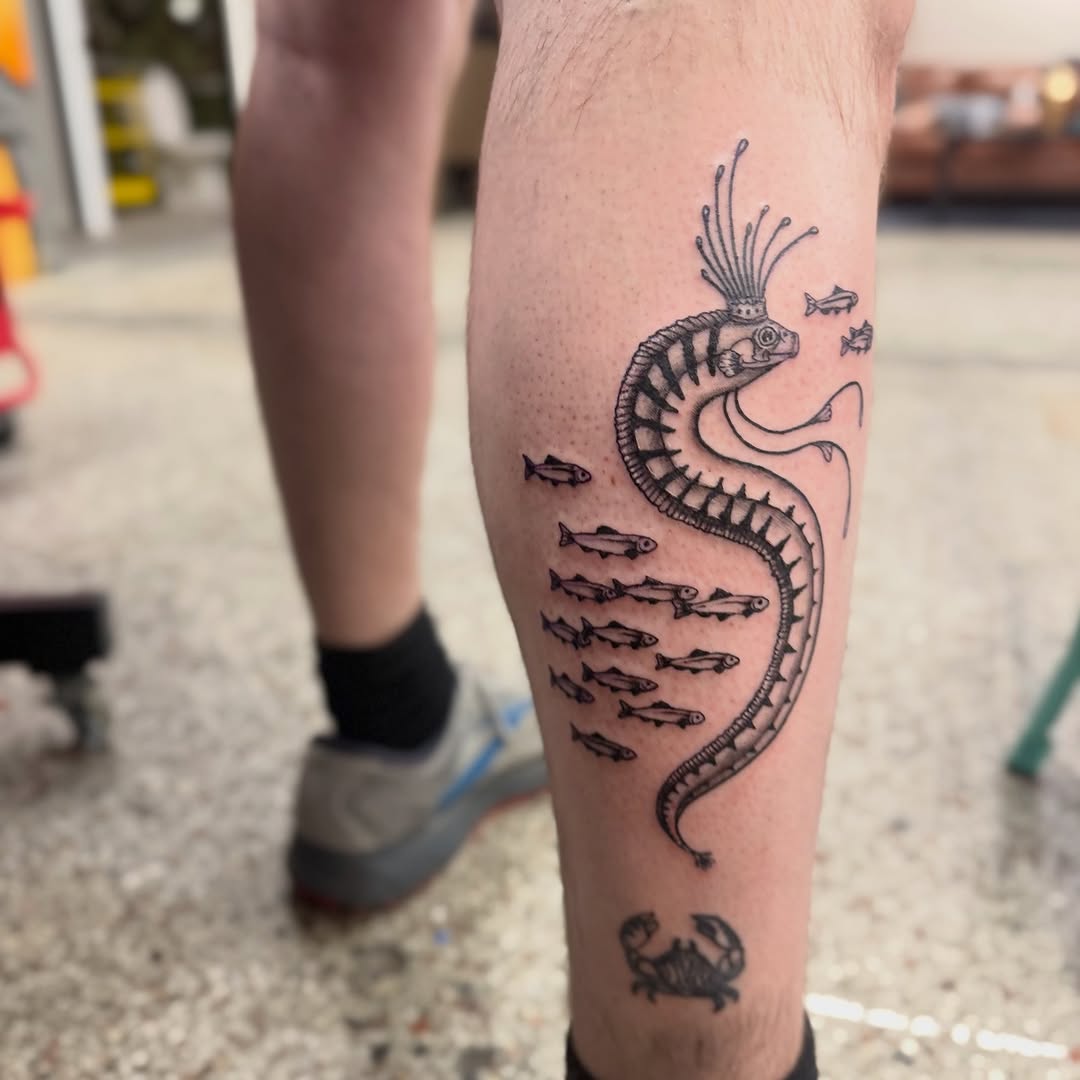 Tattoo by @cherrypoppingchuck — illustrative, black_and_grey