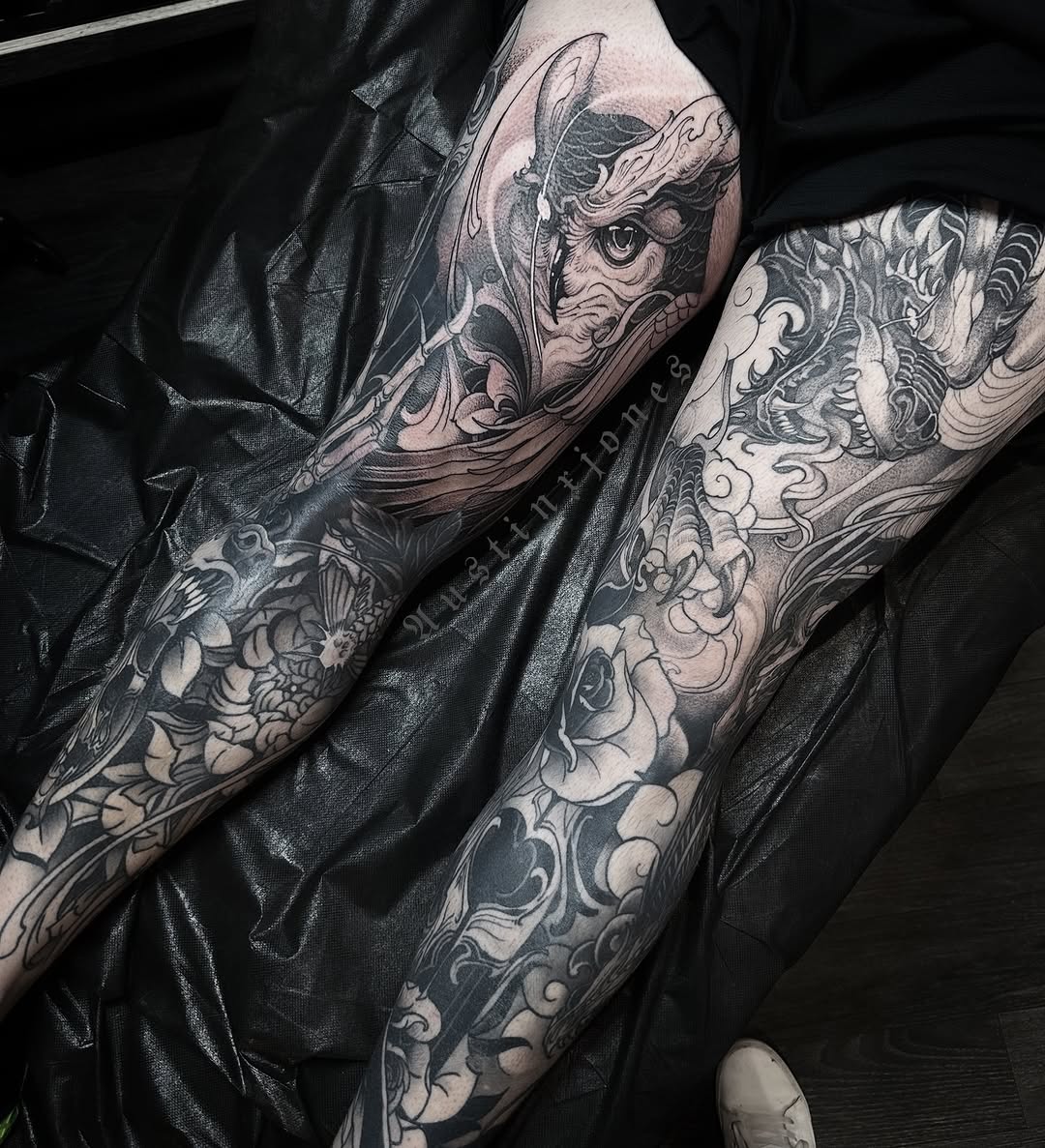 Tattoo by @austinxjones β japanese_irezumi, black_and_grey
