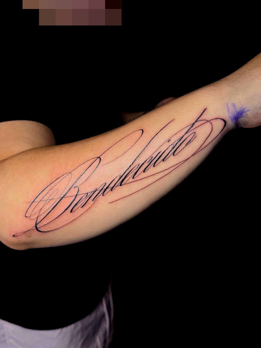 Tattoo by @ink.byav — lettering_script, fine_line