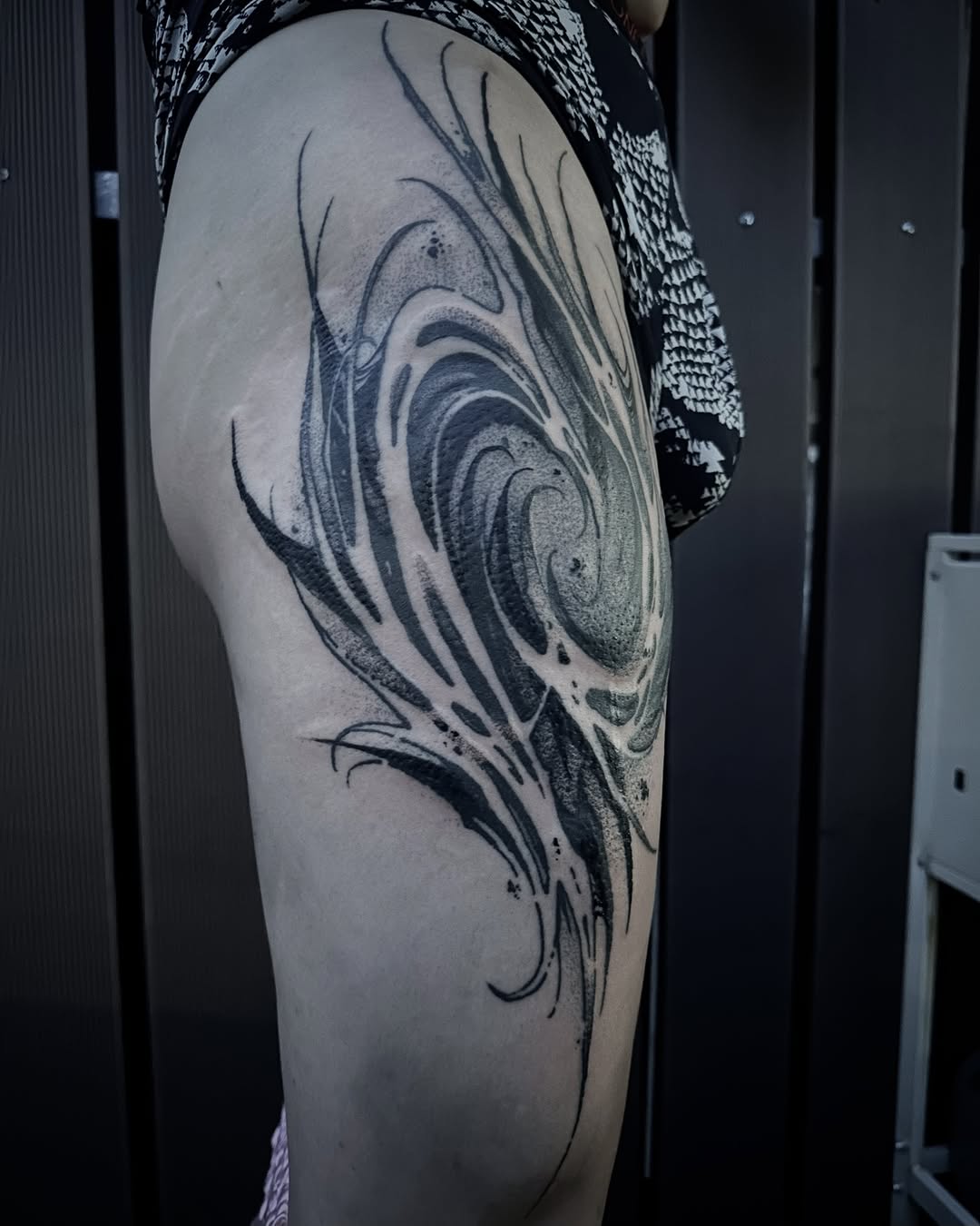 Tattoo by @blacklagoon___ — blackwork, dotwork