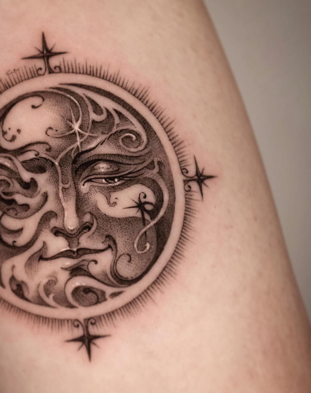 Tattoo by @jeon______ — black_and_grey, dotwork