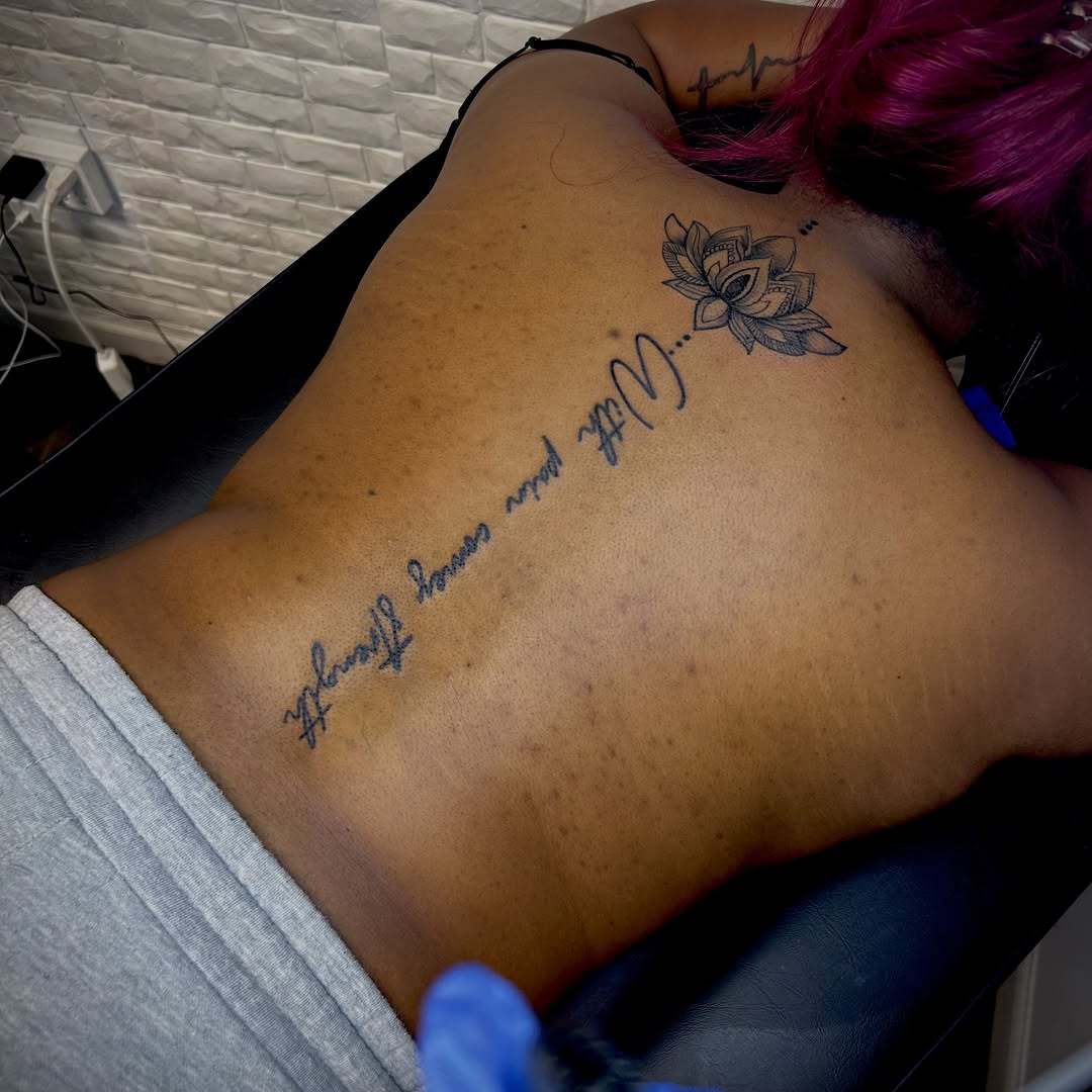 Tattoo by @trappinkatl — fine_line, lettering_script