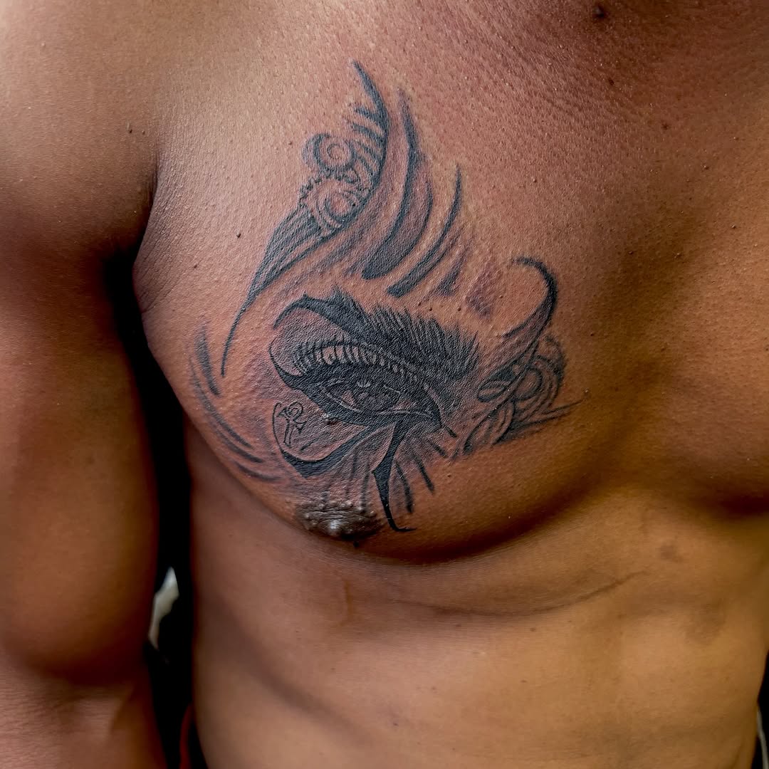 Tattoo by @trappinkatl — blackwork